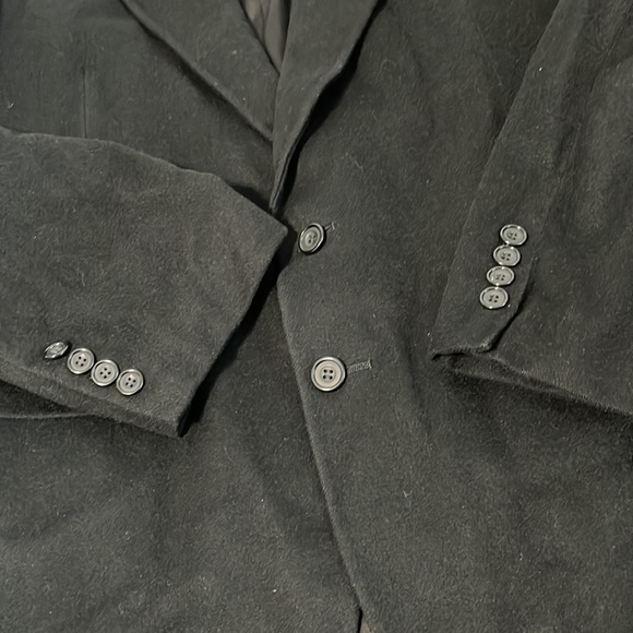 Vintage Evan Picone Cashmere Blazer Sport Coat Mens Size 42R Black Two Button - Picture 12 of 13